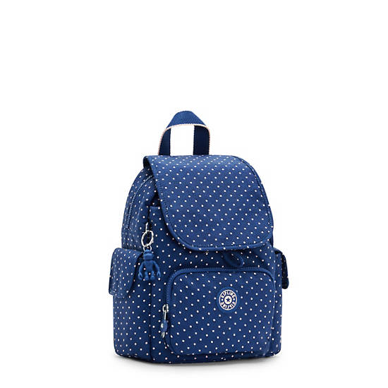 Kipling City Pack Mini Printed Backpack Hátizsák Kék | HU 2022RV